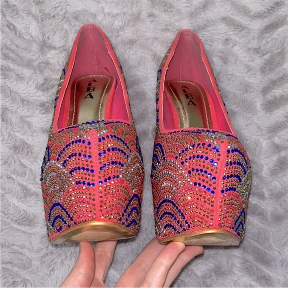 Luxury Pink Multi-Color Rhinestone Platform Stiletto Pumps Heels 7 Prom Wedding - Picture 7 of 11